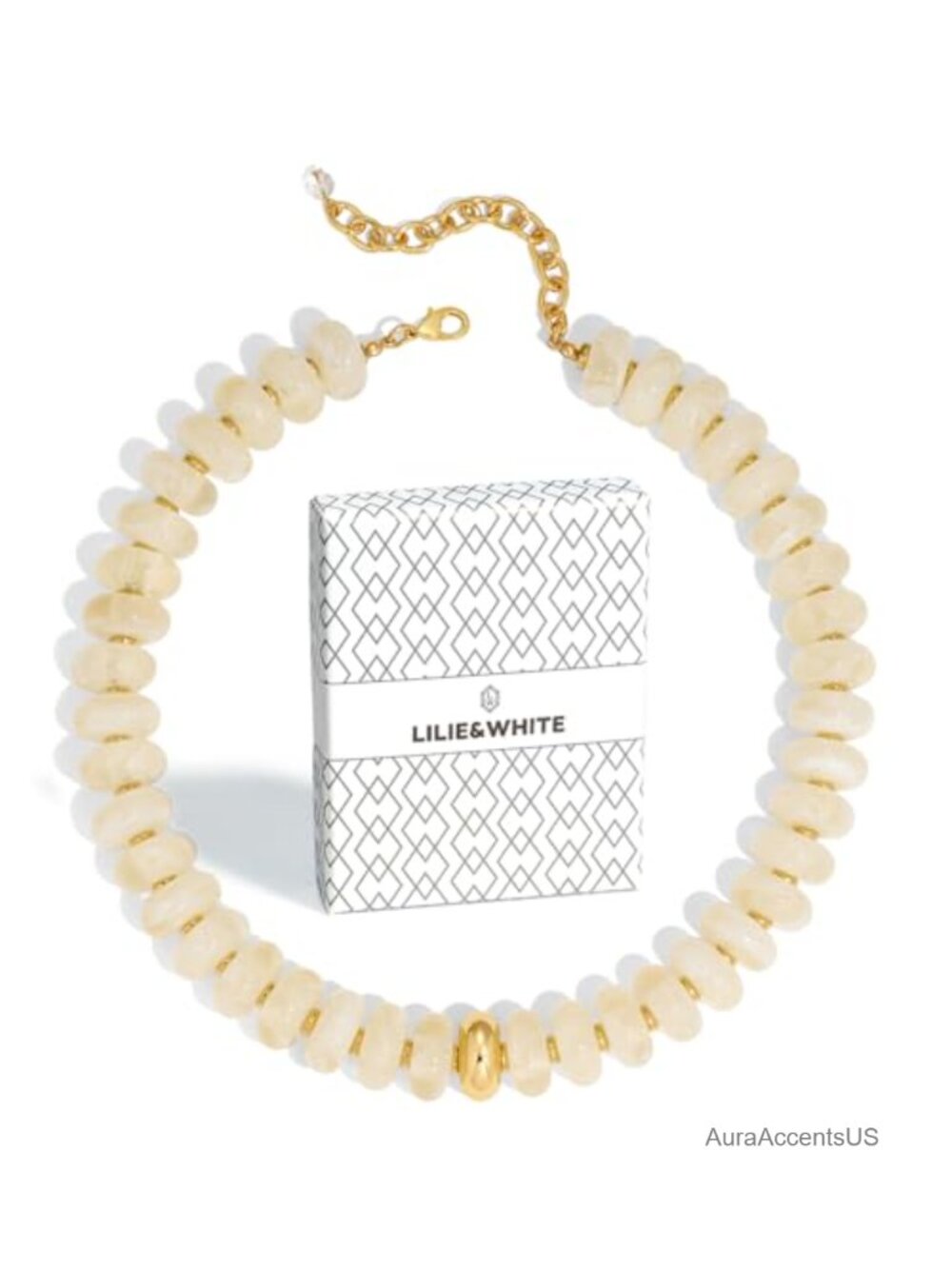 Chunky Beaded Necklace for Women Resin Statement Jewelry Adjustable Lobster